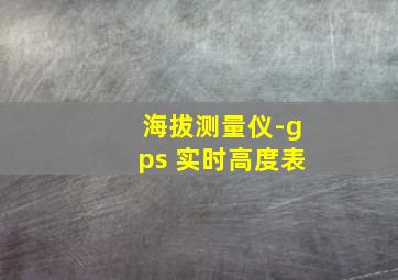 海拔测量仪-gps 实时高度表